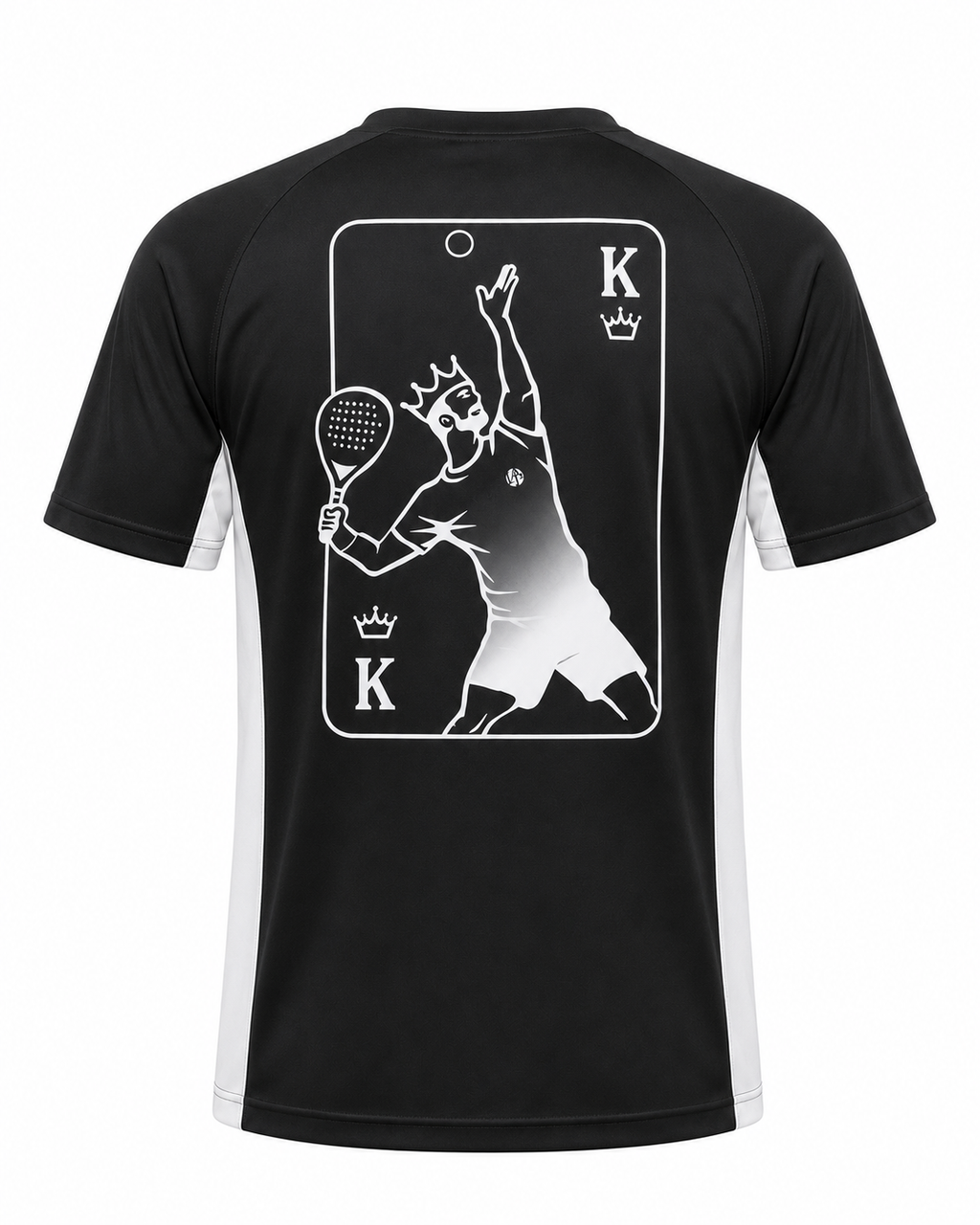Tee-shirt technique padel homme KING Noir – dos avec print – L'Atout Padel