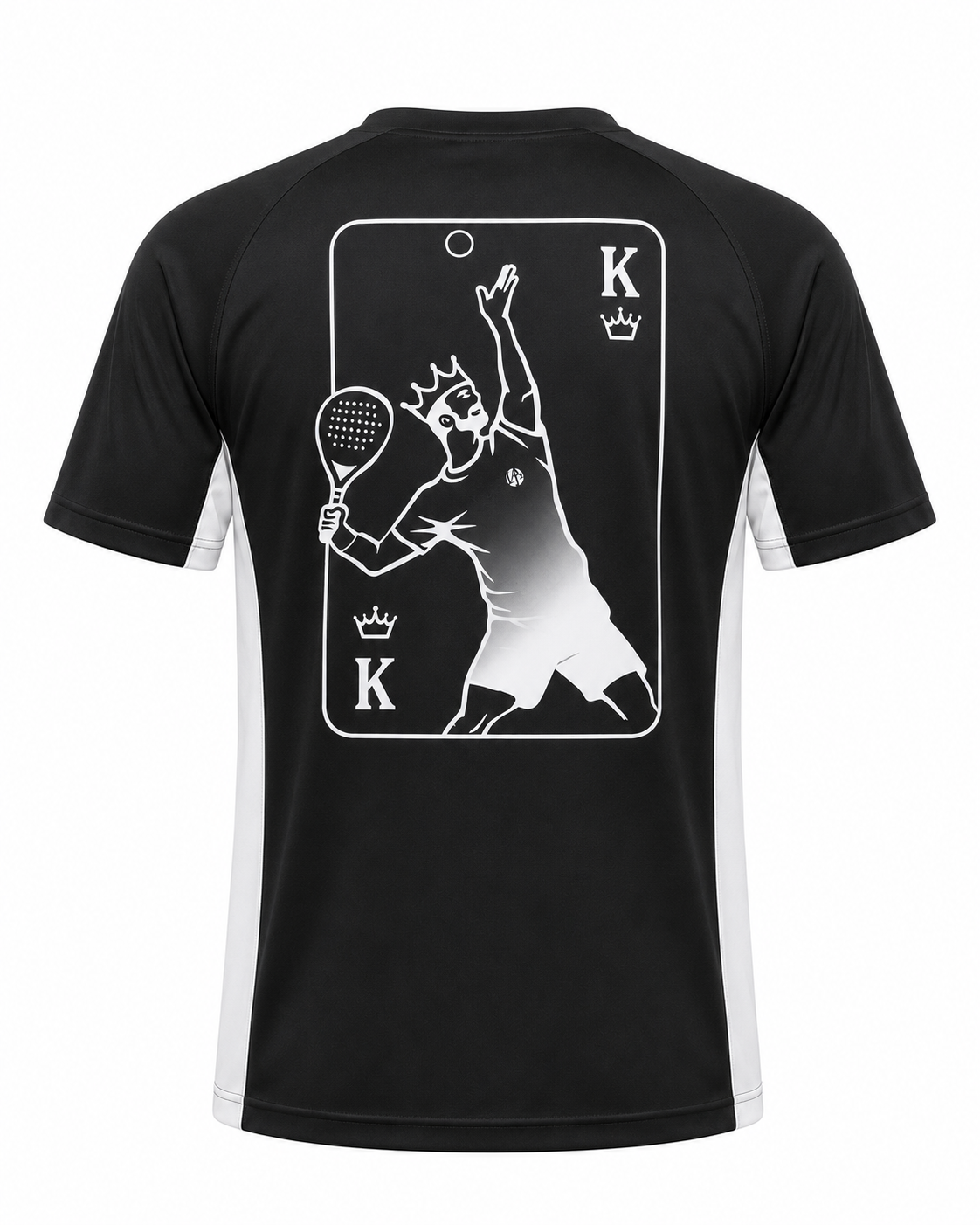 Tee-shirt technique padel homme KING Noir – dos avec print – L'Atout Padel