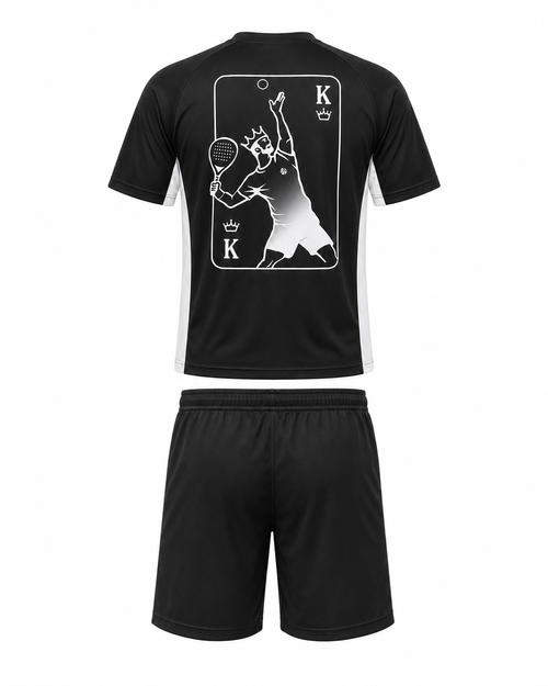 Ensemble technique padel homme KING Noir – vue dos – L'Atout Padel