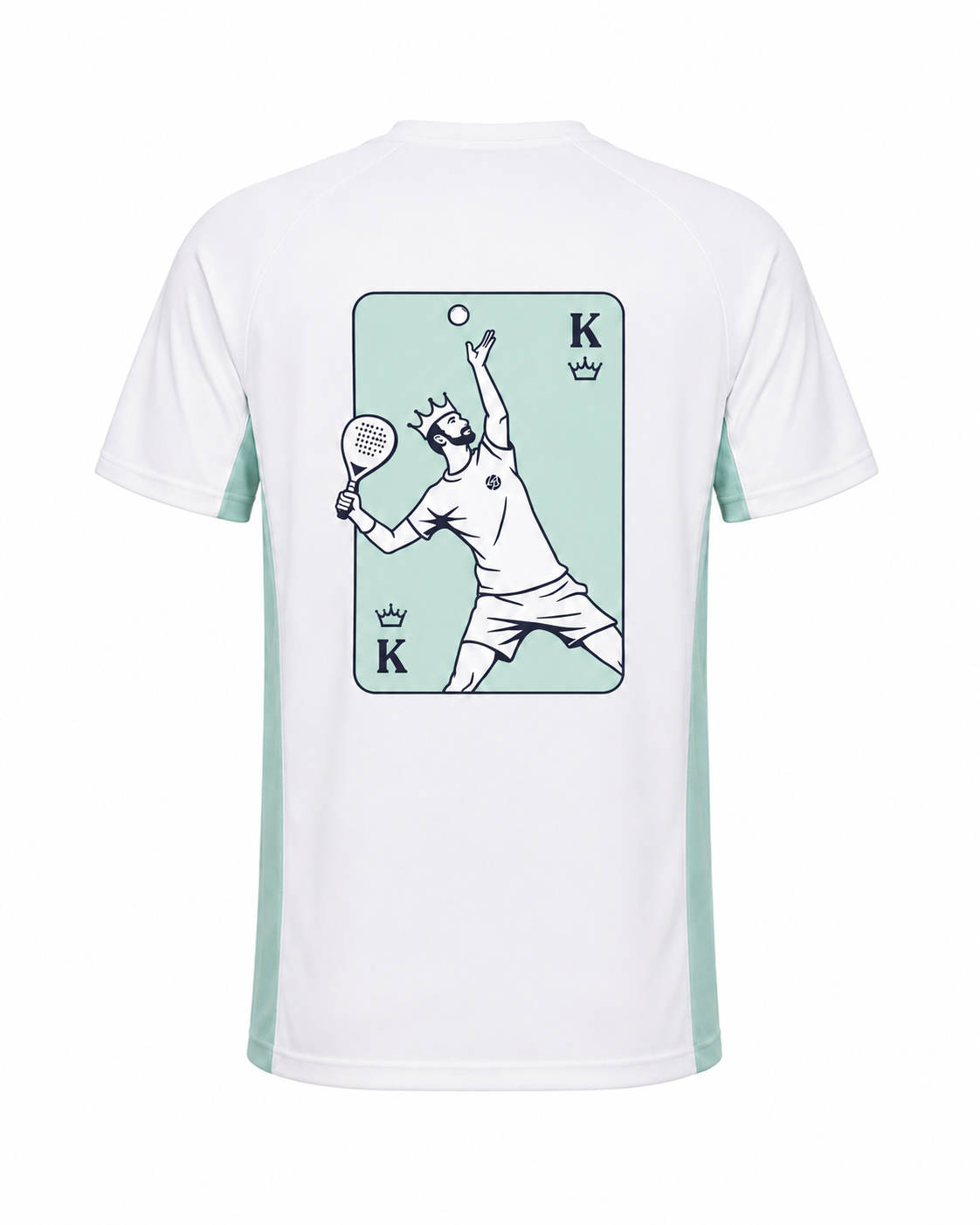 Tee-shirt technique padel homme KING Vert Sauge – dos avec print – L'Atout Padel