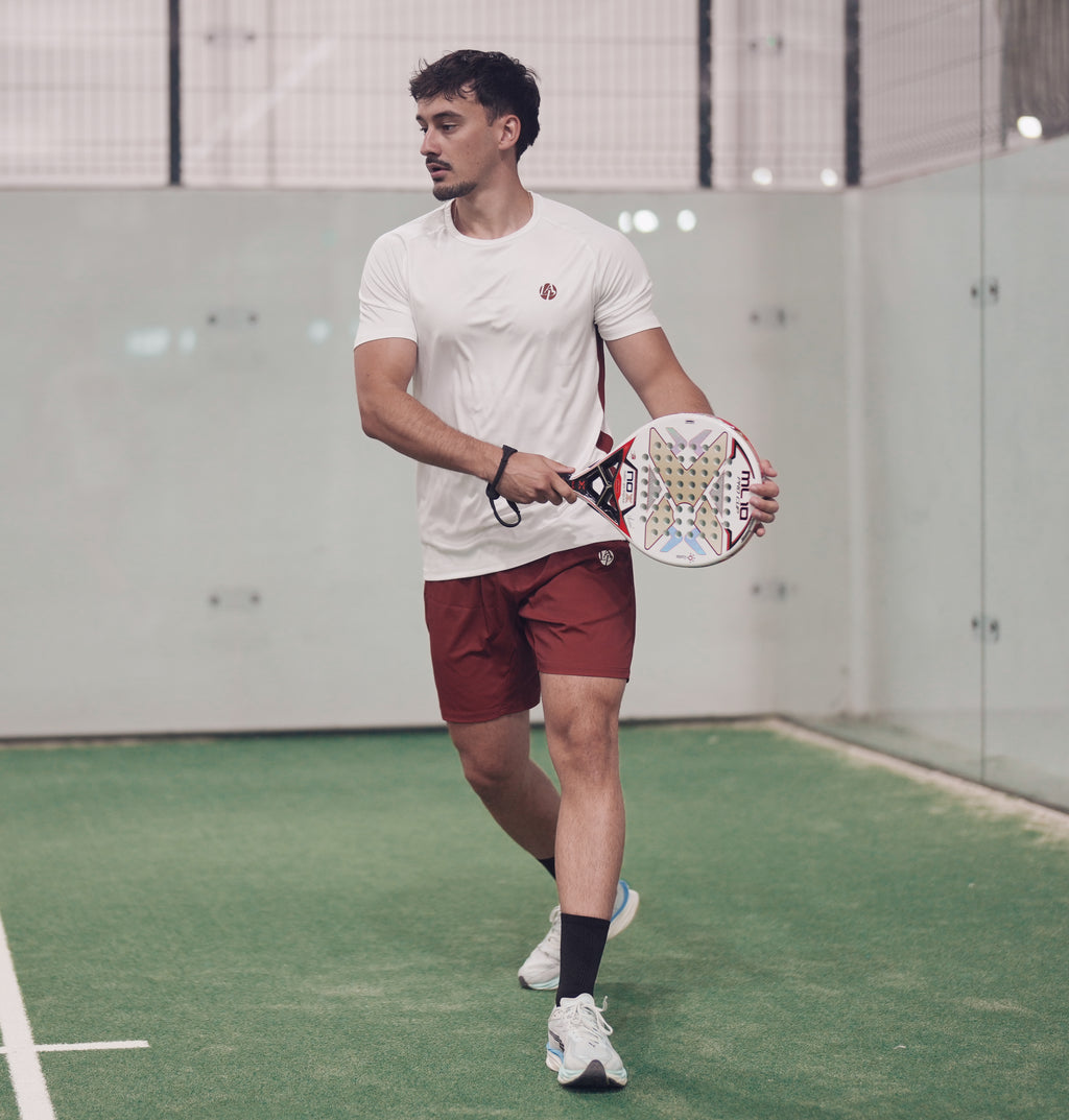 Ensemble technique padel homme KING Terracotta porté – L'Atout Padel