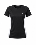 Tee-shirt technique padel femme QUEEN Noir – vue face – L'Atout Padel