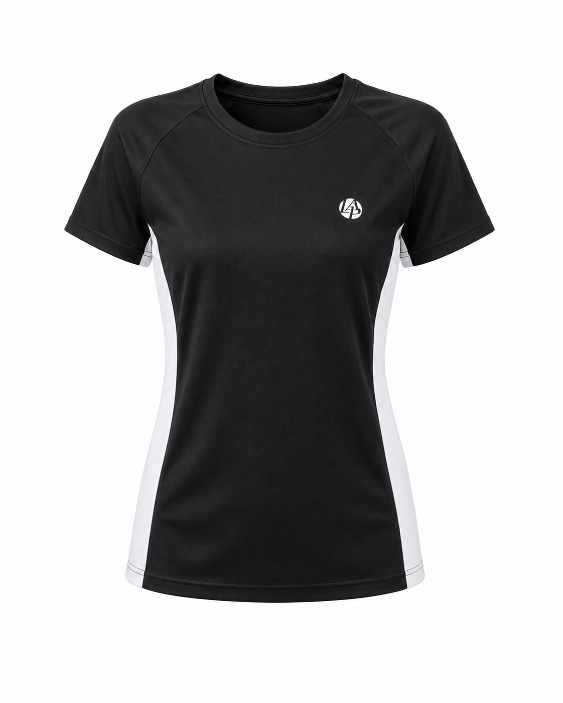 Tee-shirt technique padel femme QUEEN Noir – vue face – L'Atout Padel