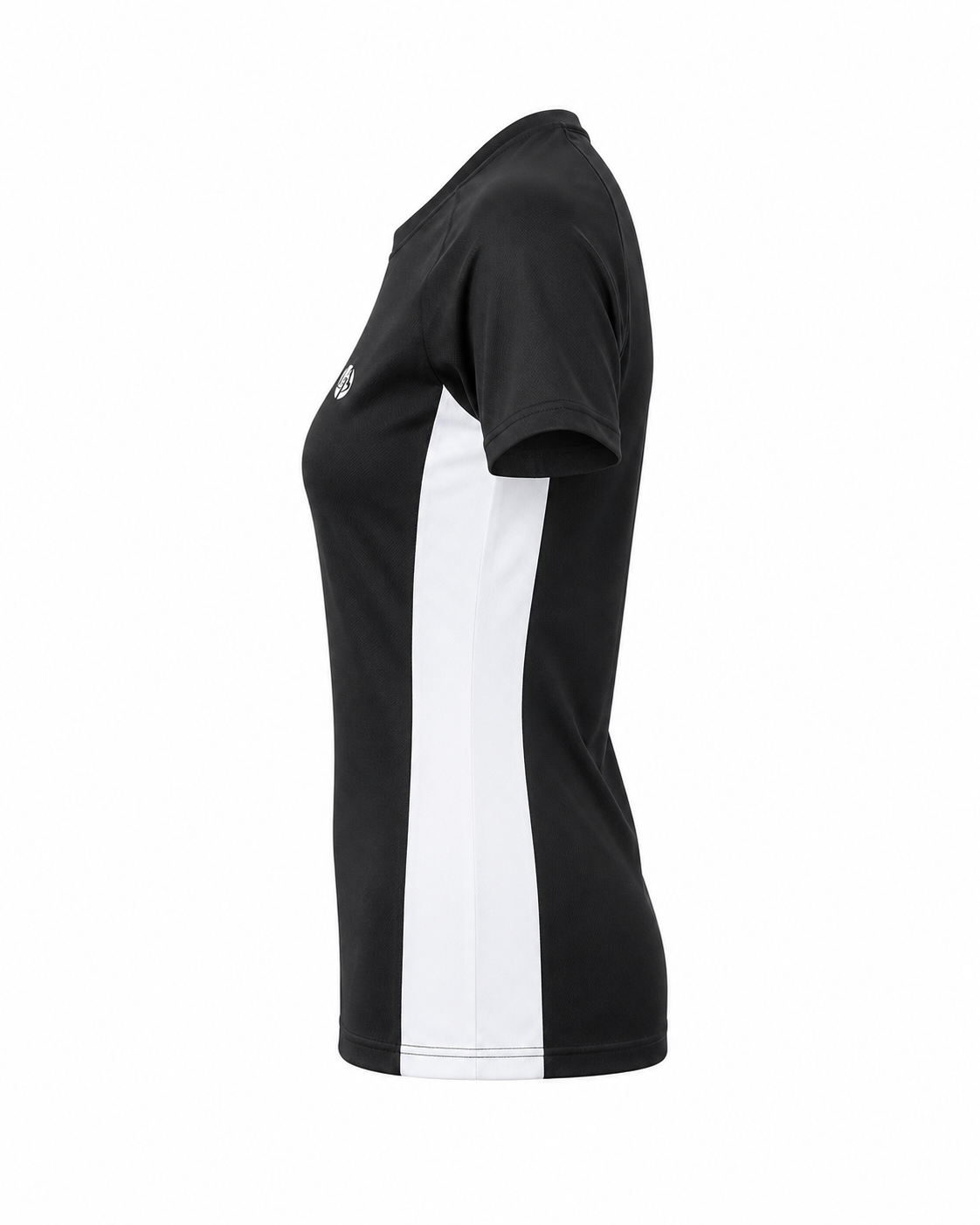 Tee-shirt technique padel femme QUEEN Noir – vue profil – L'Atout Padel