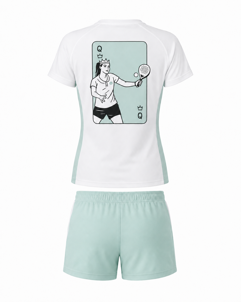 Ensemble technique padel femme QUEEN Vert Sauge – vue dos – L'Atout Padel